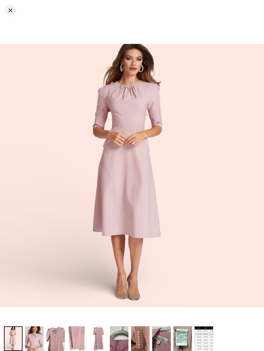 Teri Jon Blush Pink Midi Dress